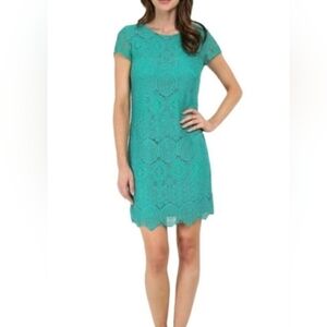 Laundry By Shelli Segal Turquoise Lace Midi Dress